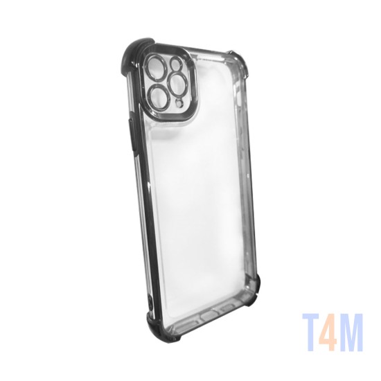 Capa de Silicone Duro com Lente de Câmara Série Q para Apple iPhone 11 Pro Max Preto